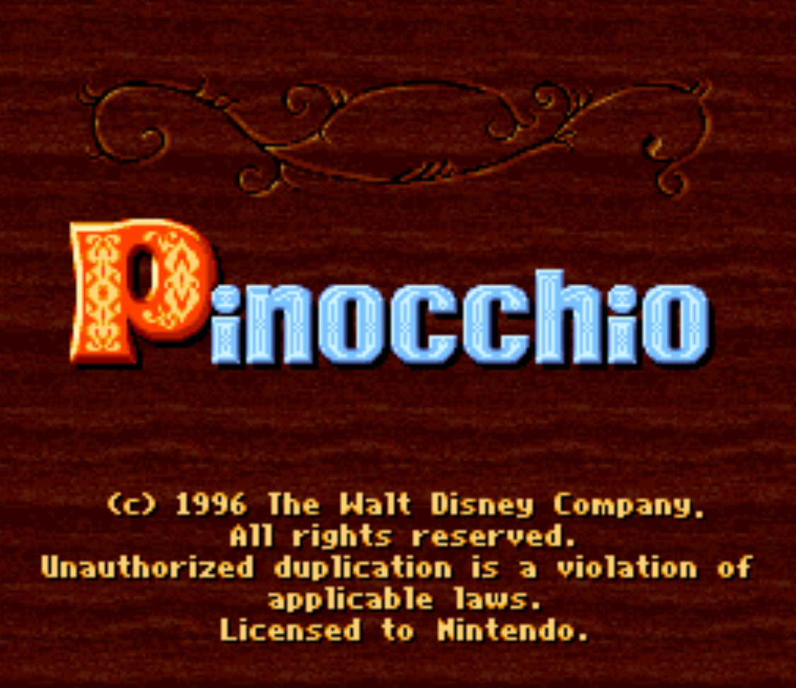 Pinocchio Title Screen